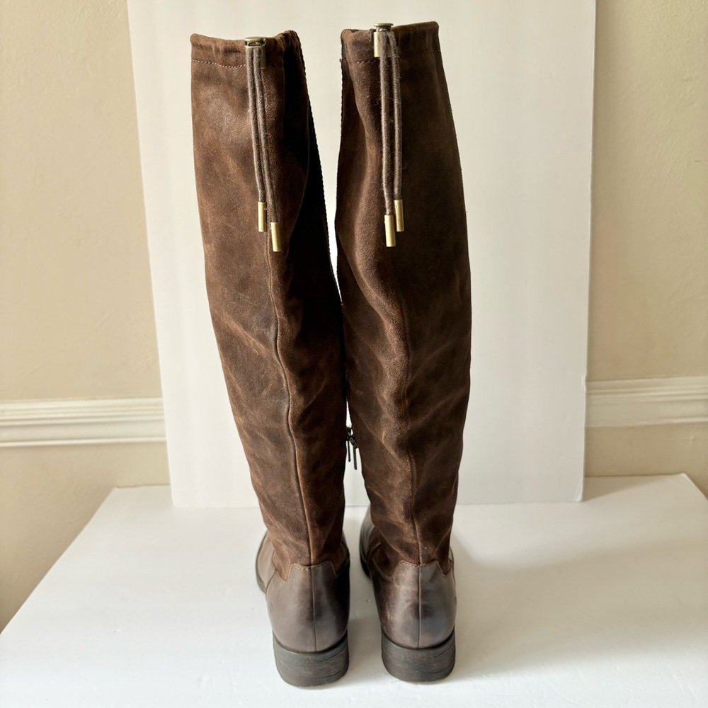 Born Borman Brown Suede Leather Knee High Boots - Picture 5 of 8